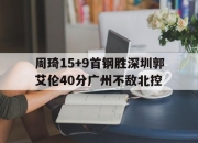 九游娱乐网址-关于周琦15+9首钢胜深圳郭艾伦40分广州不敌北控的信息